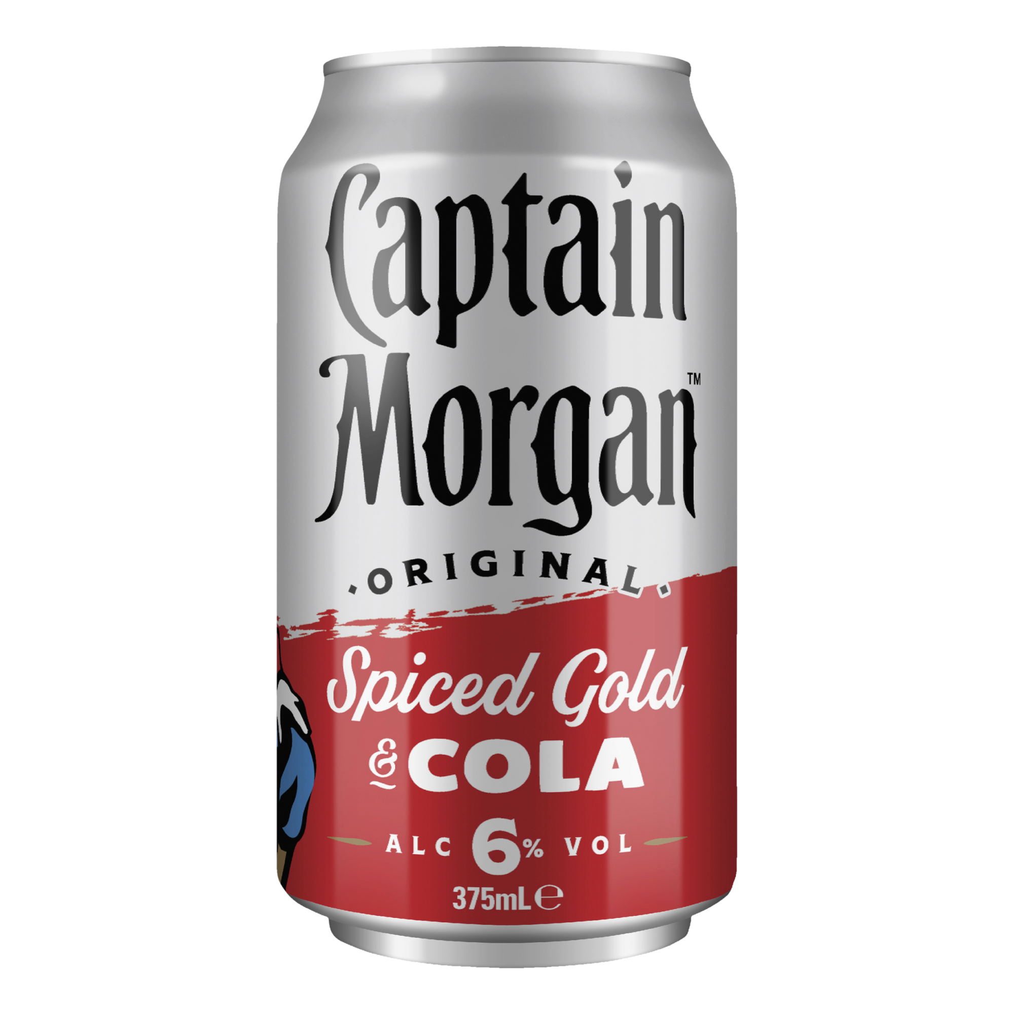 Captain Morgan Original Spiced Gold Rum & Cola 6% 375ml Can Single