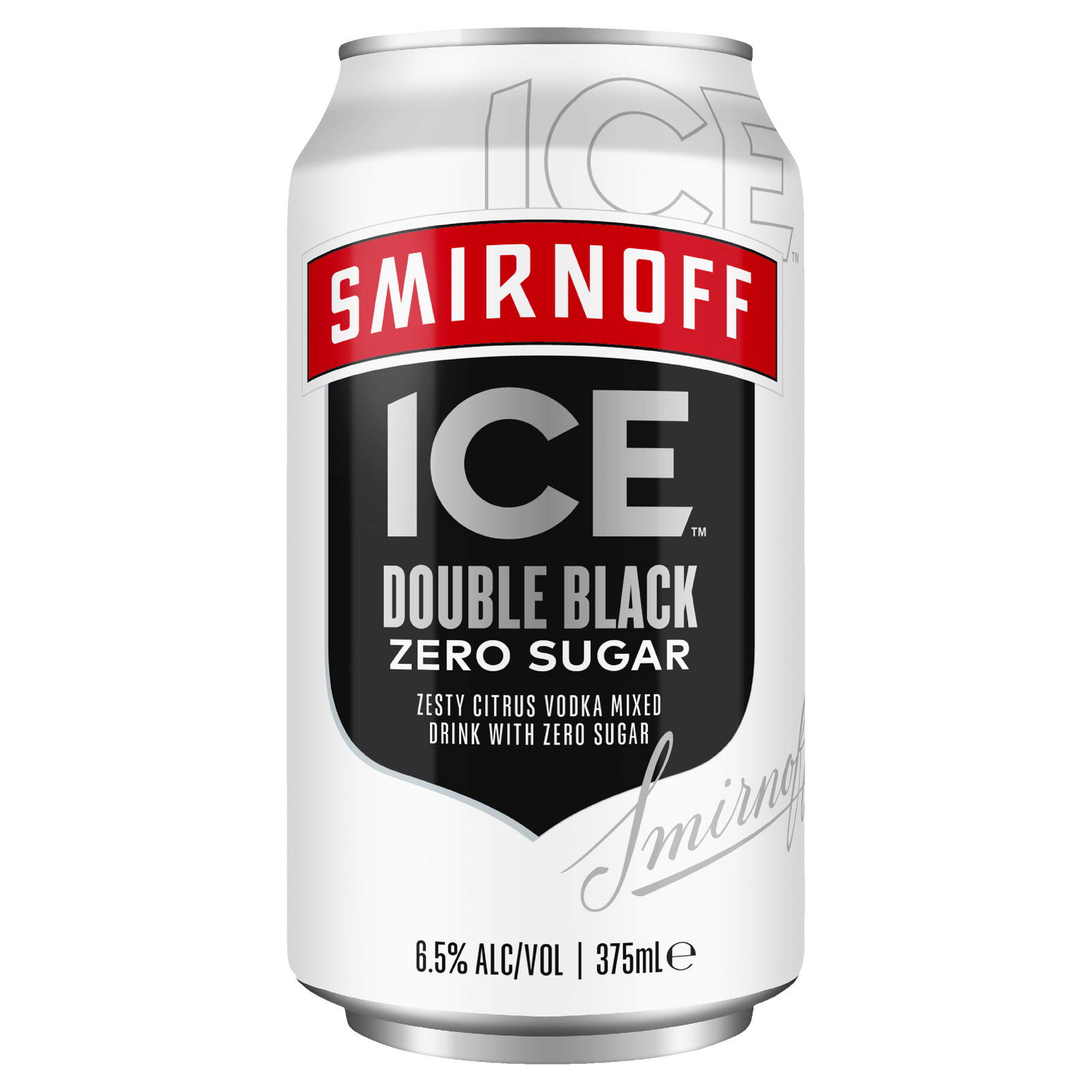 Smirnoff Ice Double Black ZERO SUGAR 6.5% 375ml Can Single