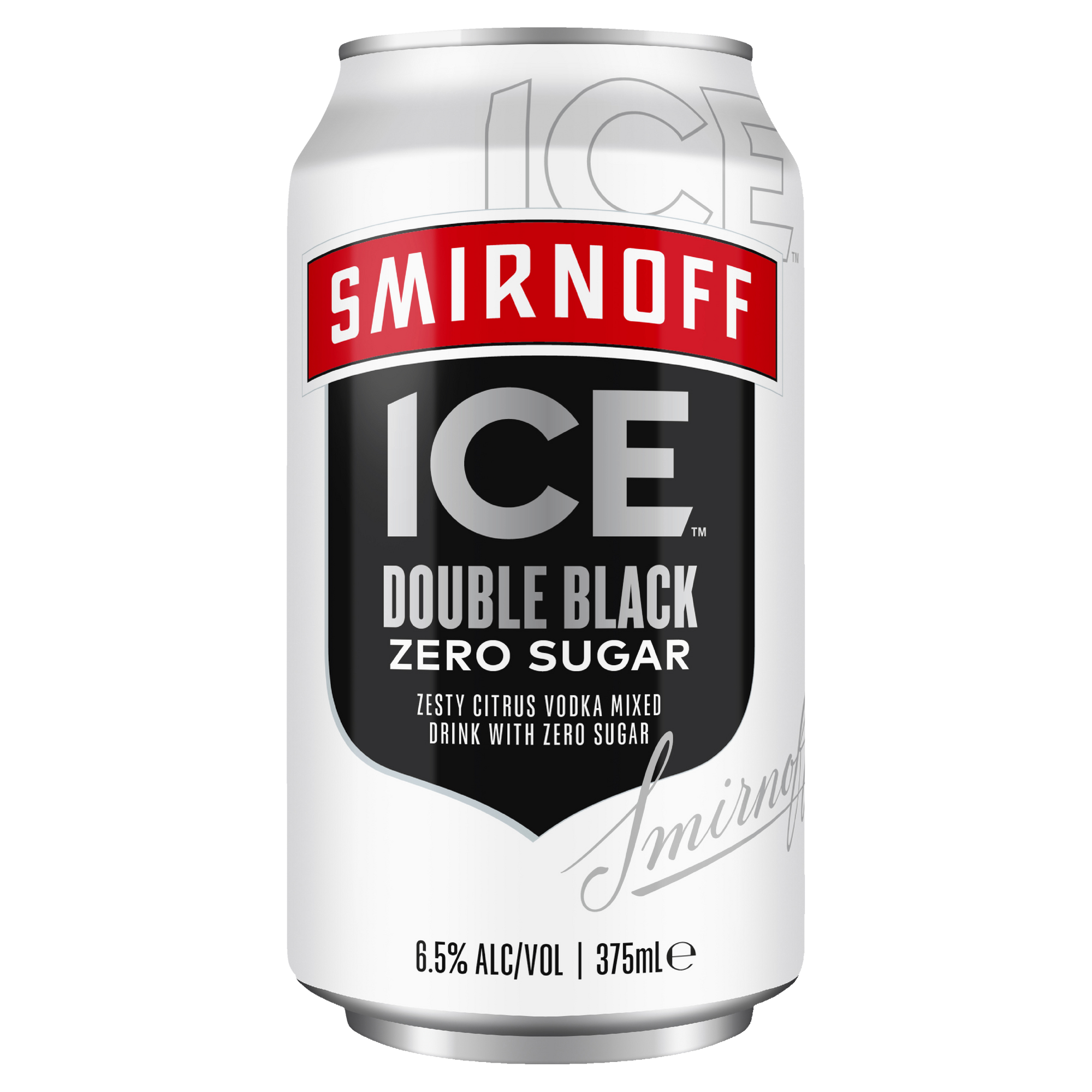 Smirnoff Ice Double Black Zero Sugar 6.5% 375ml Can Single