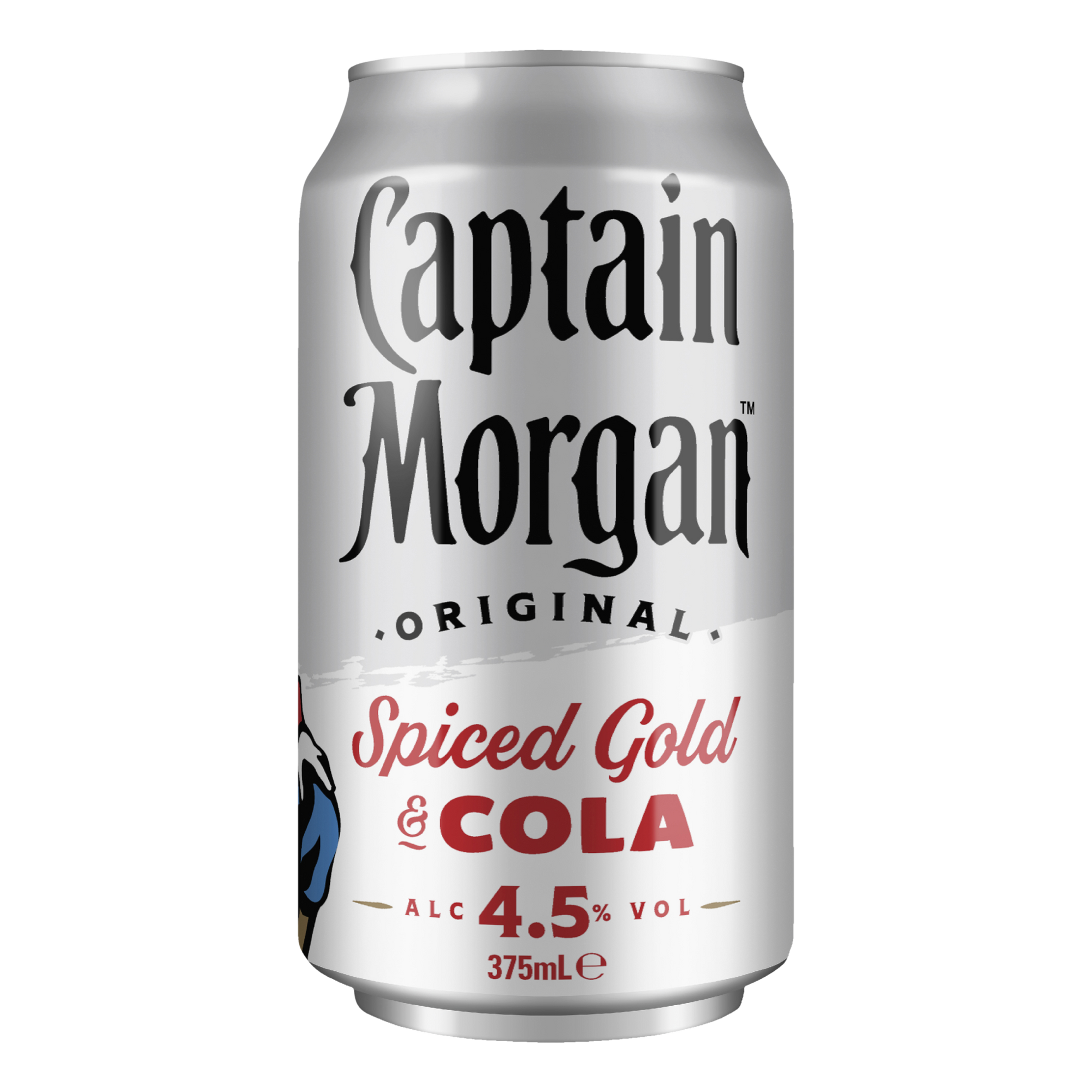 Captain Morgan Original Spiced Gold Rum & Cola 4.5% 375ml Can Single