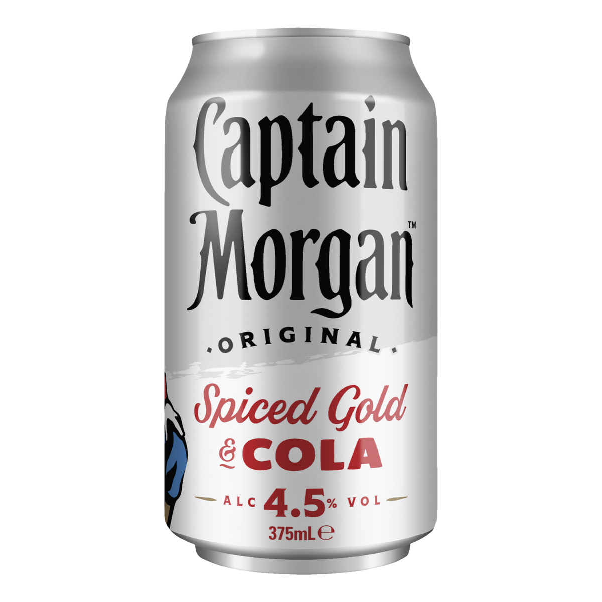 Captain Morgan Original Spiced Gold Rum & Cola 4.5% 375ml Can 6 Pack