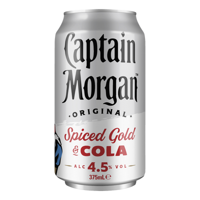 Captain Morgan Original Spiced Gold Rum & Cola 4.5% 375ml Can Case of 24