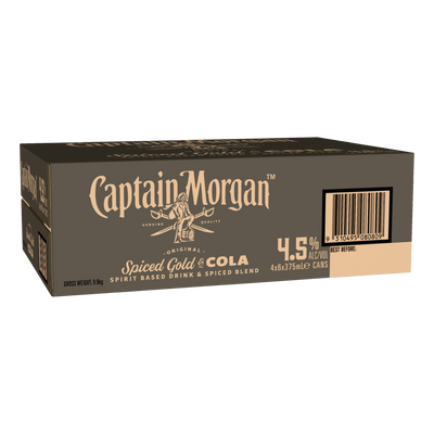 Captain Morgan Original Spiced Gold Rum & Cola 4.5% 375ml Can Case of 24