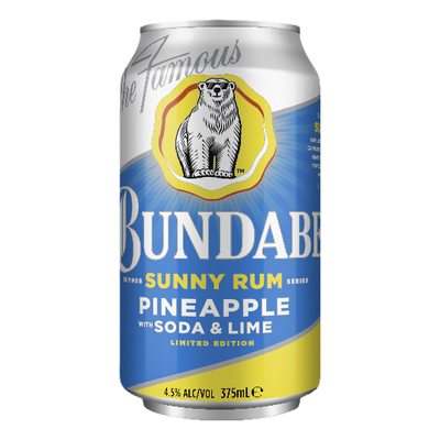 Bundaberg Sunny Pineapple Rum Soda & Lime 4.5% 375ml Can 6 Pack