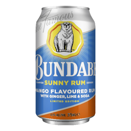 Bundaberg Sunny Mango Rum Ginger Lime & Soda 4.5% 375ml Can Single
