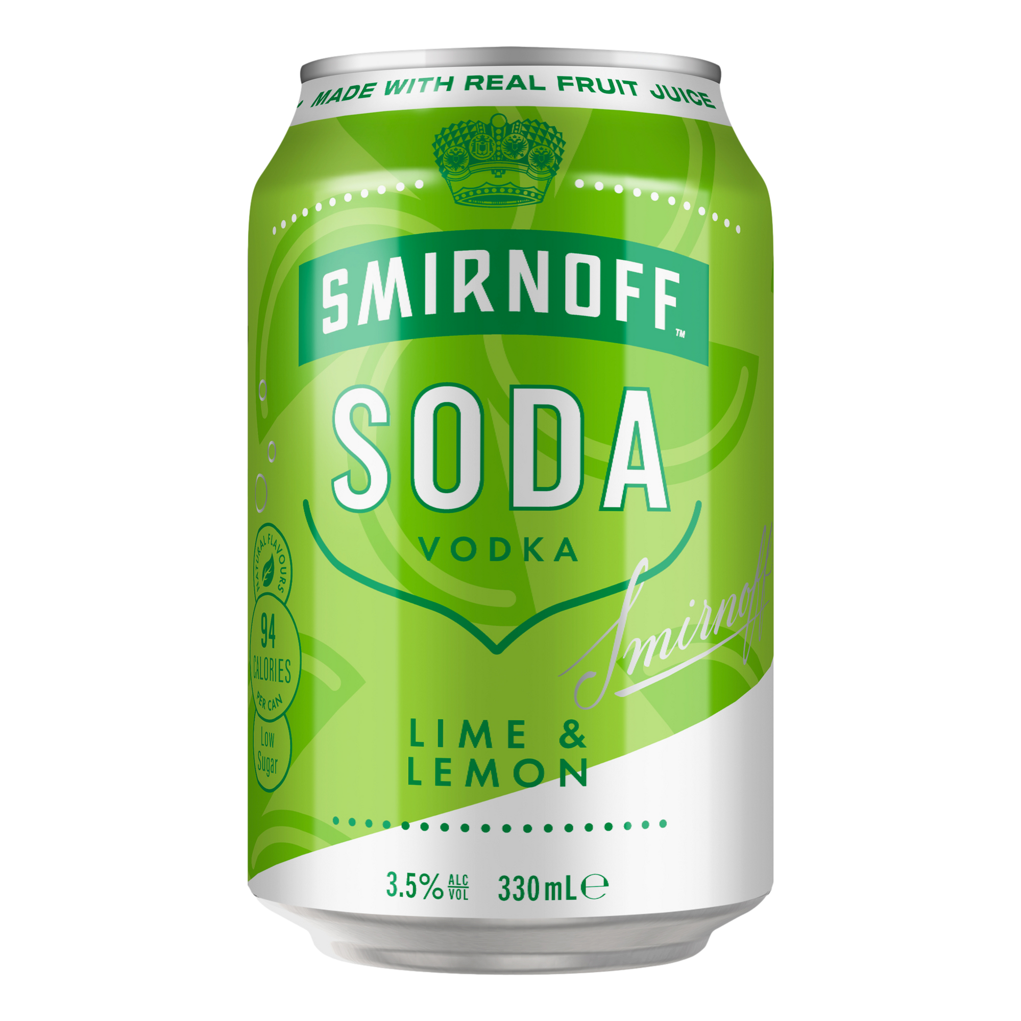 Smirnoff Soda Lime & Lemon Vodka 330ml Can Single