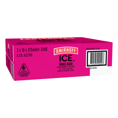 Smirnoff Ice Double Black Raspberry Crush 6.5% 375ml Can Case of 24