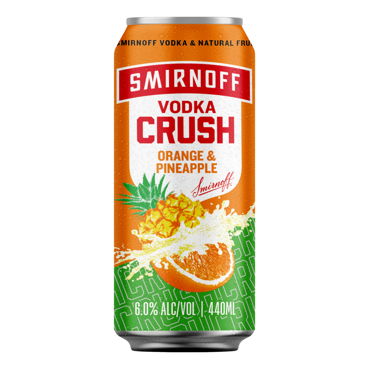 Smirnoff Vodka CRUSH Orange & Pineapple 6% 440ml Can Single