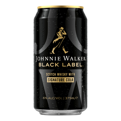 Johnnie Walker Black & Signature Cola 6% 375ml Can 4 Pack