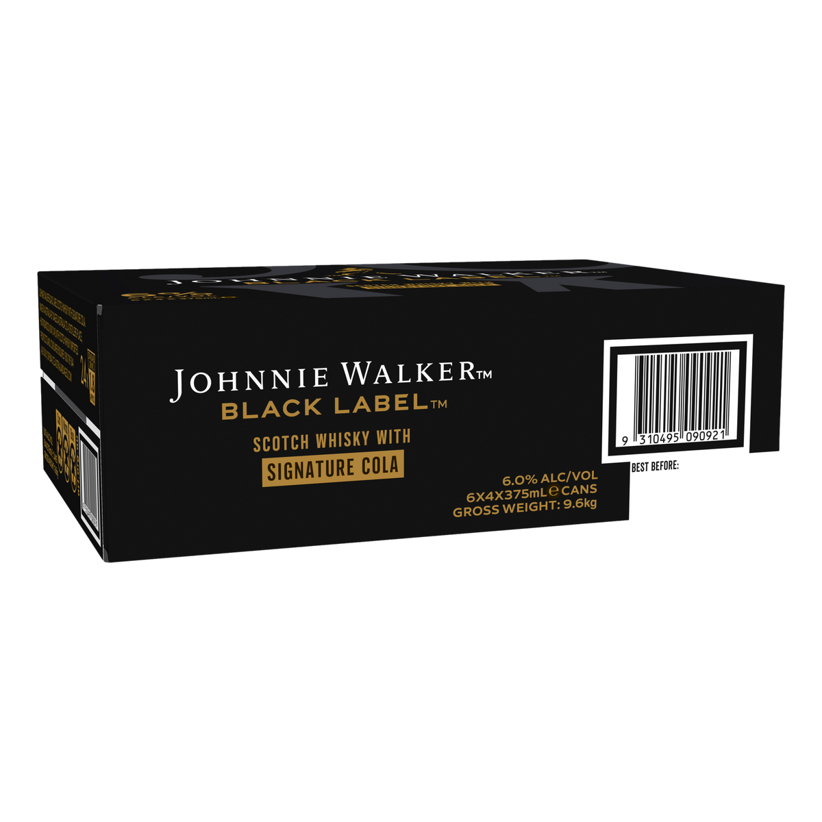 Johnnie Walker Black & Signature Cola 6% 375ml Can Case of 24