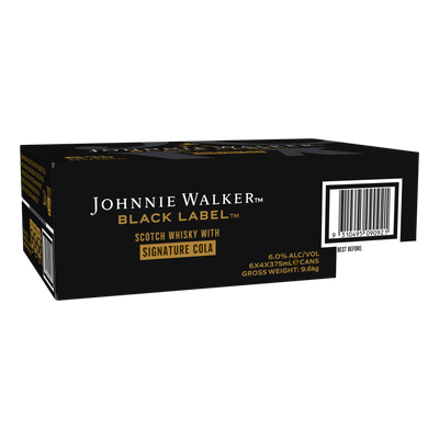 Johnnie Walker Black & Signature Cola 6% 375ml Can Case of 24