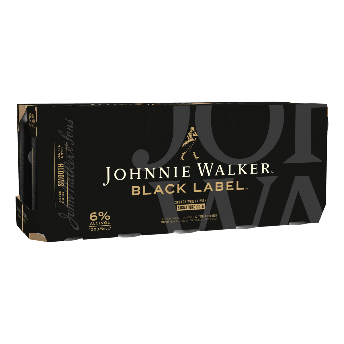 Johnnie Walker Black & Signature Cola 6% 375ml Can 10 Pack