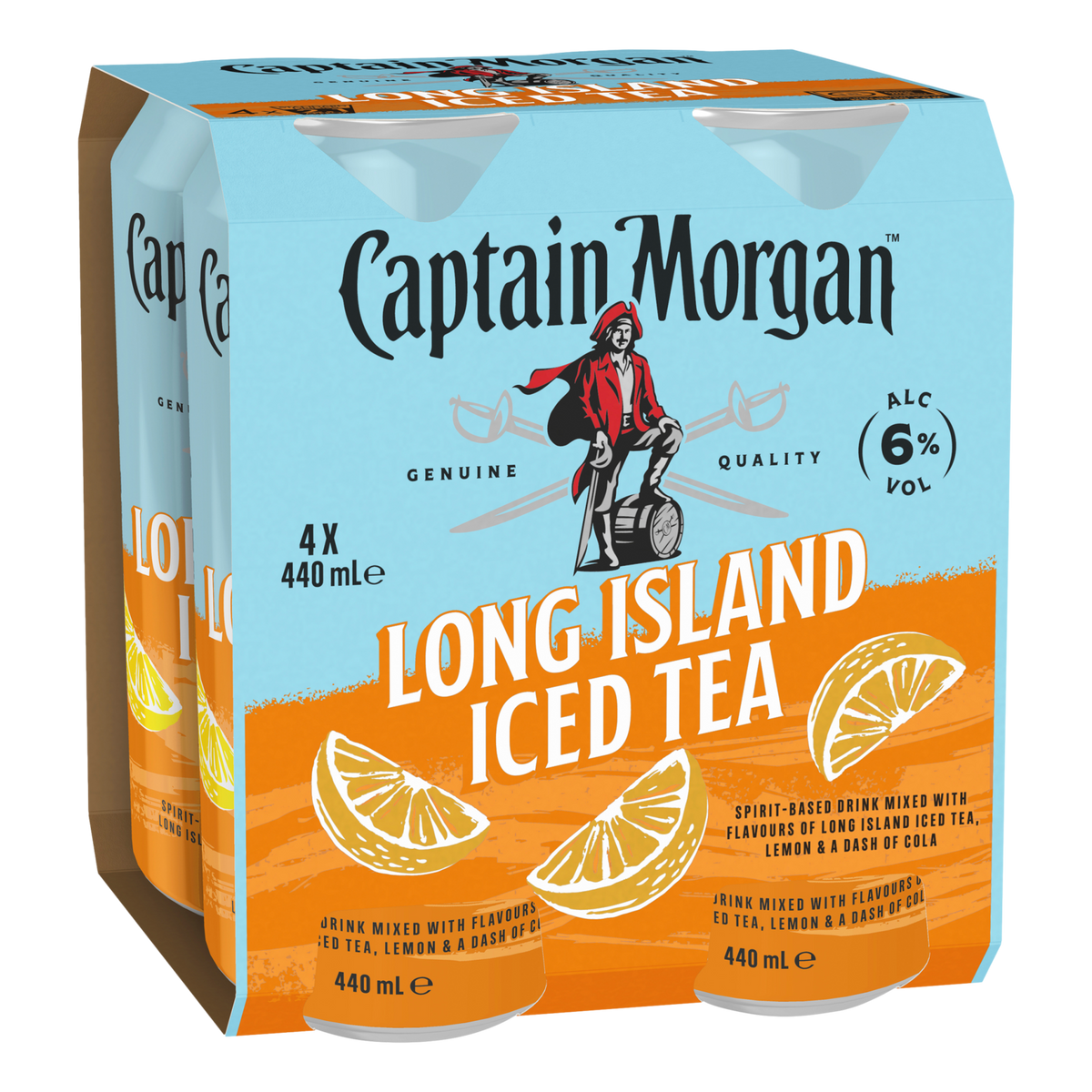 Captain Morgan Long Island Iced Tea 6% 440ml Can 4 Pack