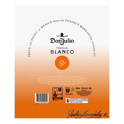 Don Julio Blanco Tequila 700ml w Cocktail Shaker GIFT PACK 700ml