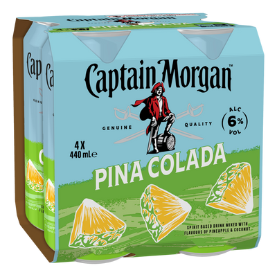 Captain Morgan Pina Colada 6% 440ml Can 4 Pack