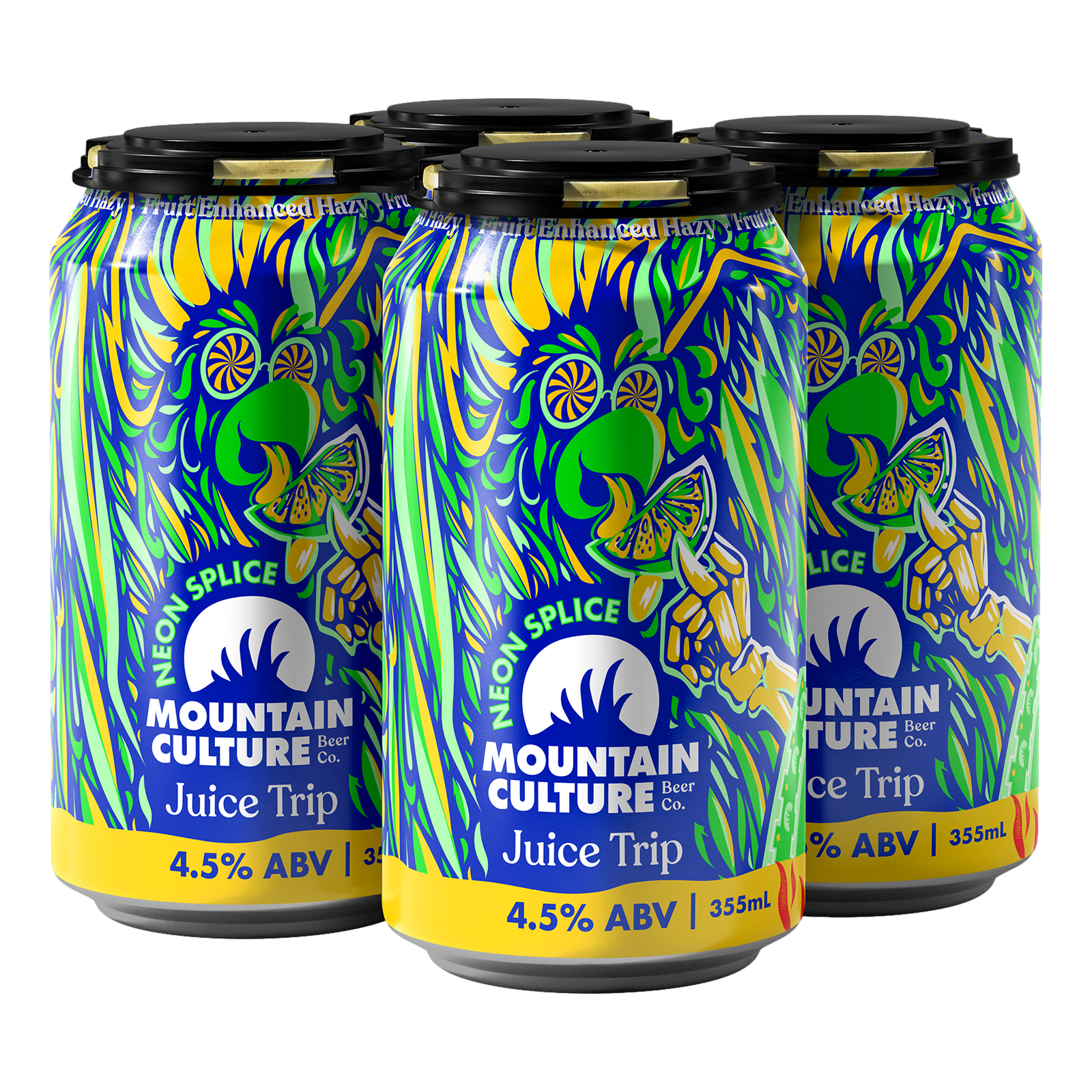 Mountain Culture Juice Trip Neon Splice Hazy Pale Ale 4.5% 355ml Can 4 Pack