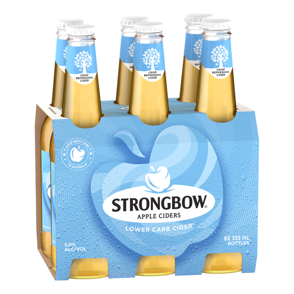 Strongbow Low Carb Apple Cider 355ml Bottle 6 Pack Camperdown Cellars