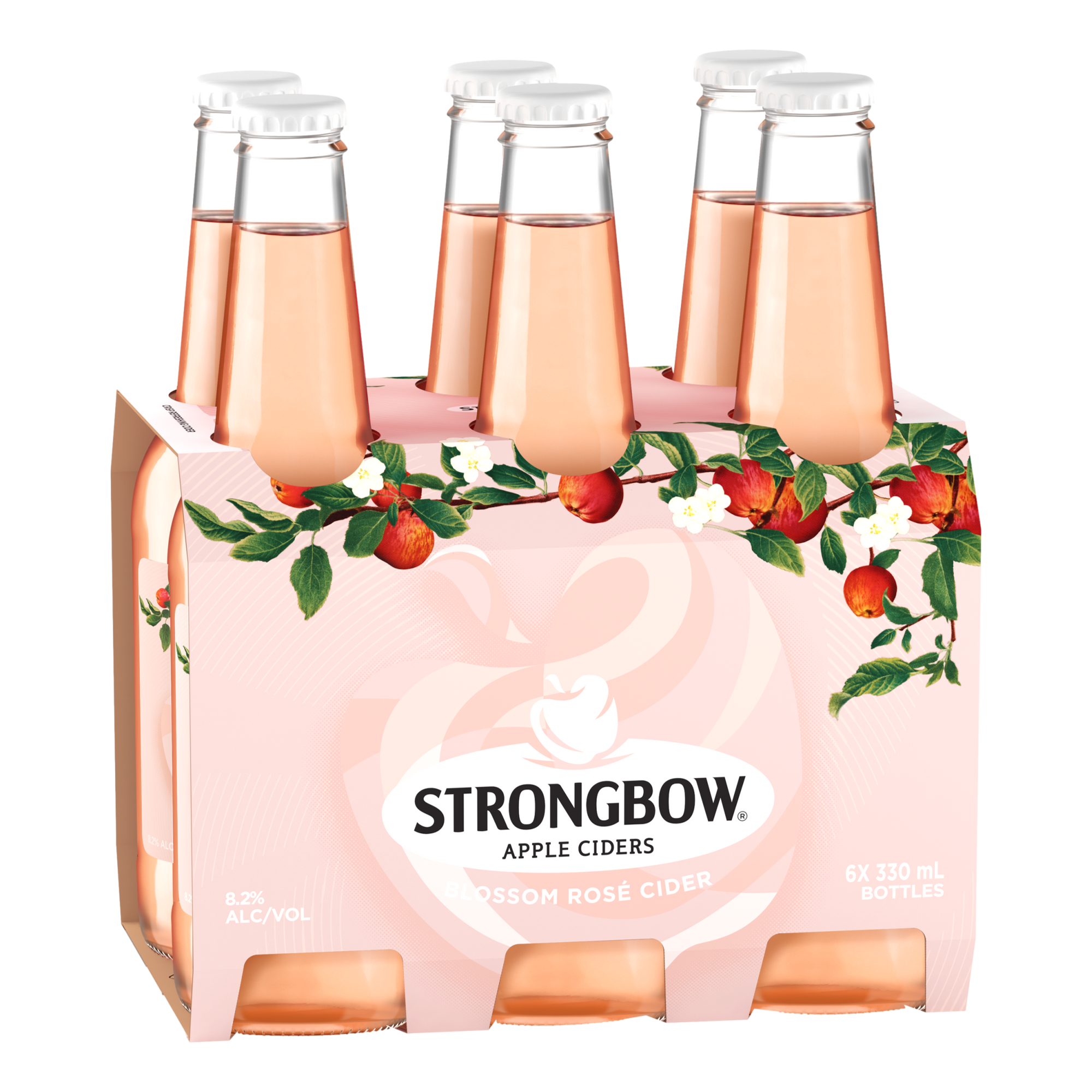 Strongbow Blossom Rose Sparkling Apple Cider 330ml Bottle 6 Pack