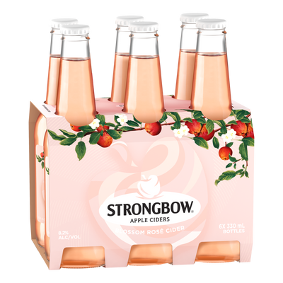 Strongbow Blossom Rose Sparkling Apple Cider 330ml Bottle 6 Pack