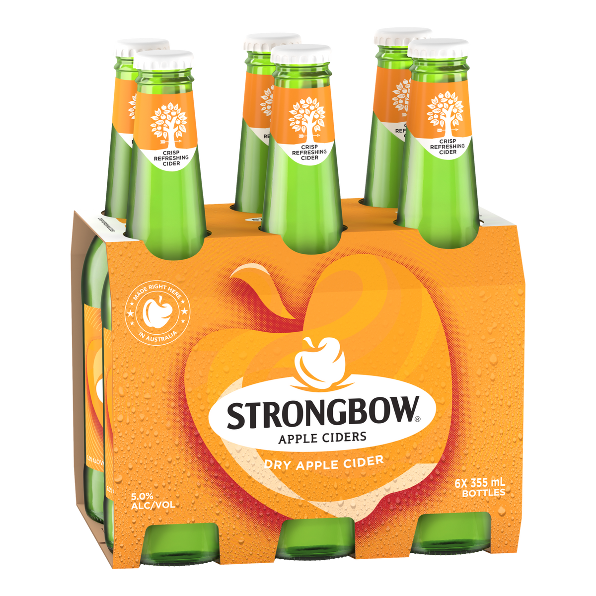 Strongbow Dry Apple Cider 355ml Bottle 6 Pack