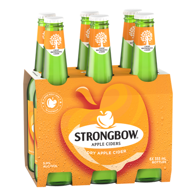 Strongbow Dry Apple Cider 355ml Bottle 6 Pack