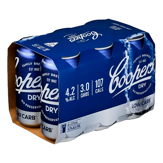 Coopers Dry Low Carb Lager 4.2% 375ml Can 6 Pack