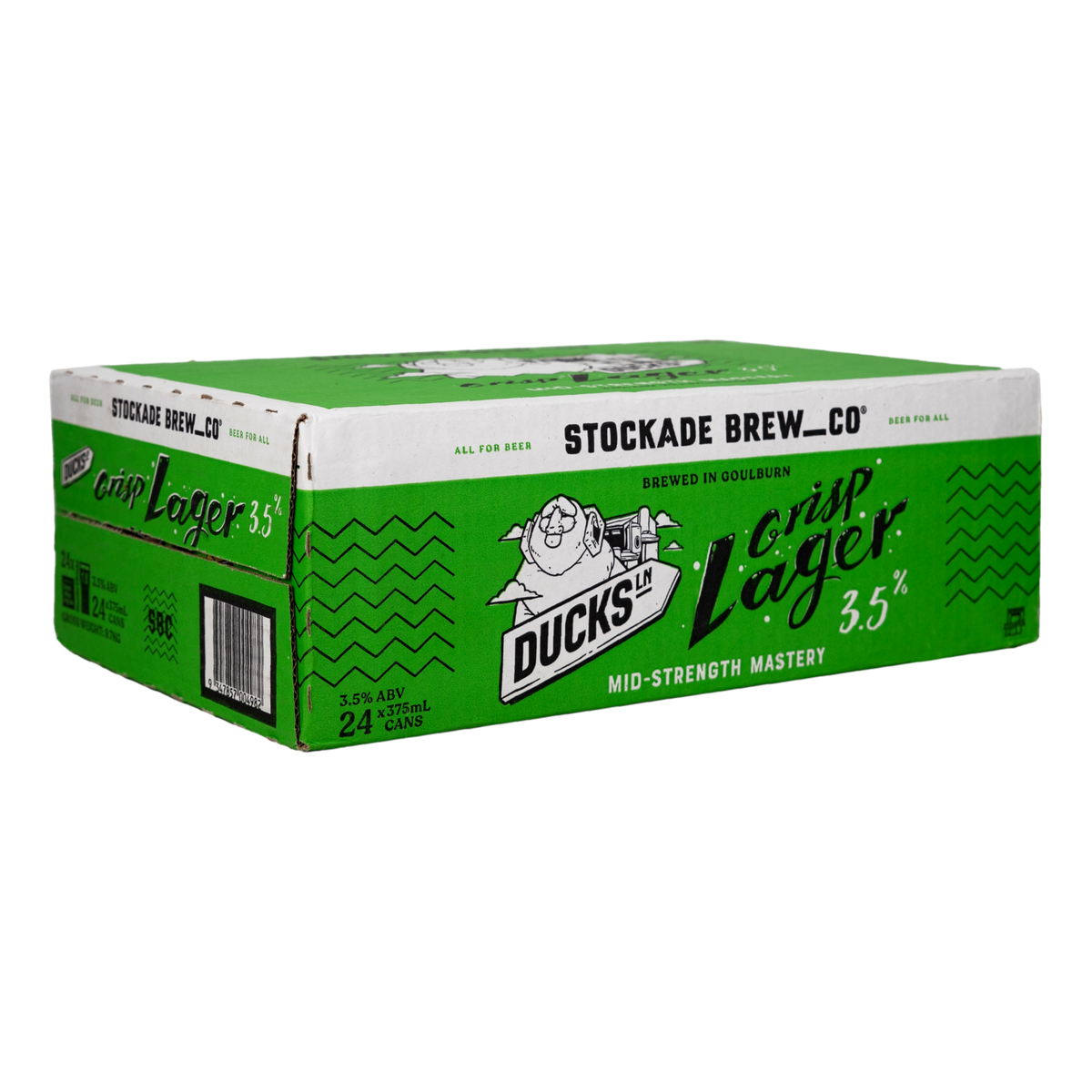 Stockade Ducks Lane Crisp Lager 3.5% 375ml Can Case of 24