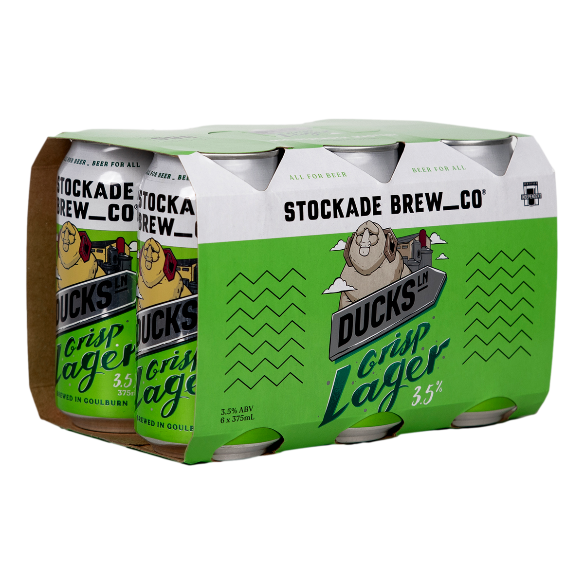 Stockade Ducks Lane Crisp Lager 3.5% 375ml Can 6 Pack