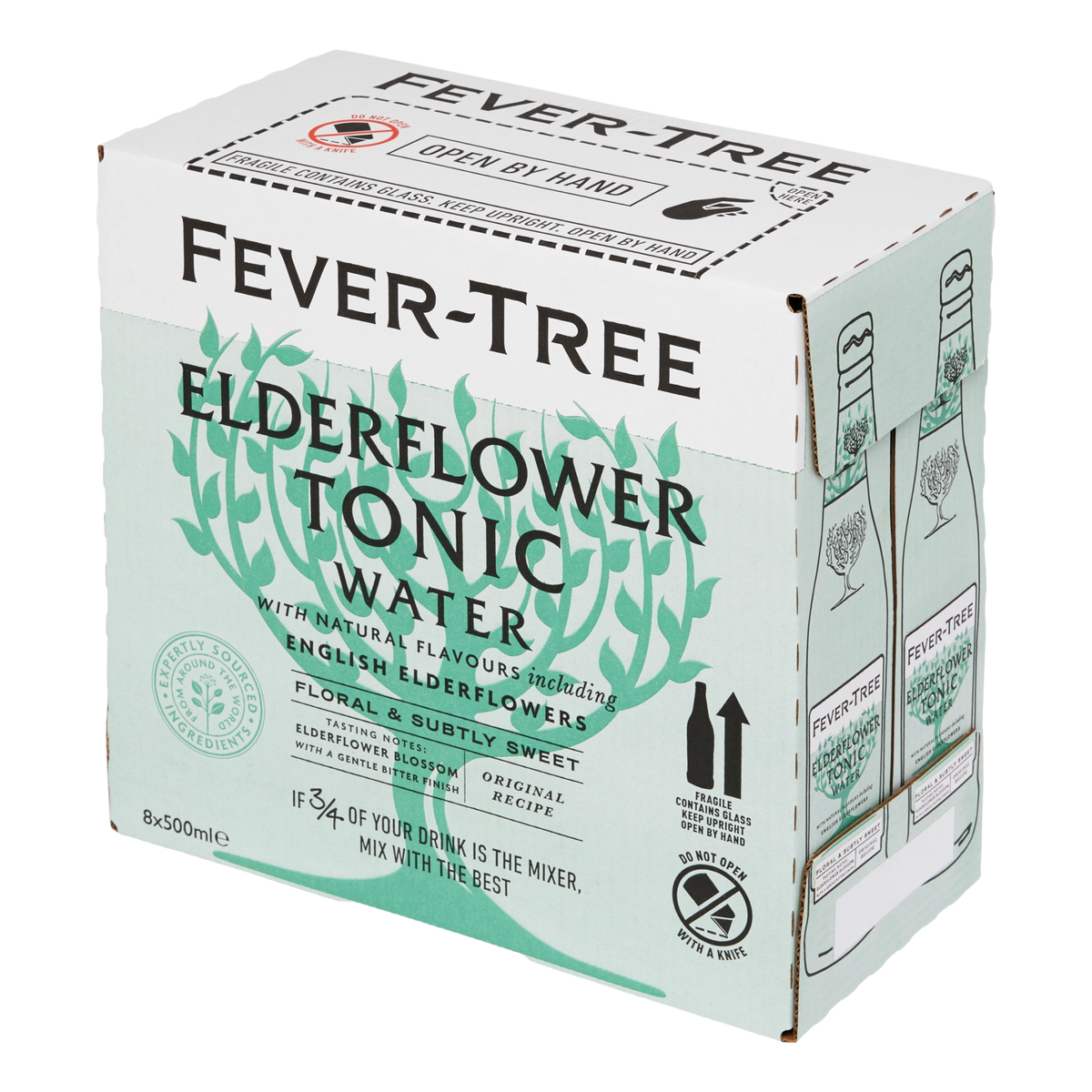 Fever Tree Elderflower Tonic Water 500ml Bottle Case of 8