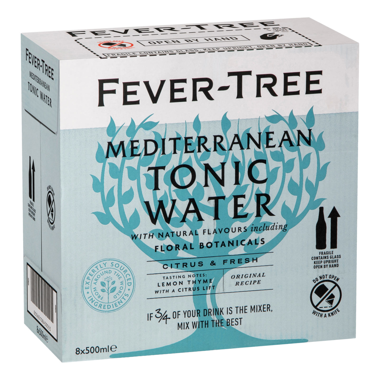 Fever Tree Mediterranean Tonic Water 500ml Bottle Case of 8
