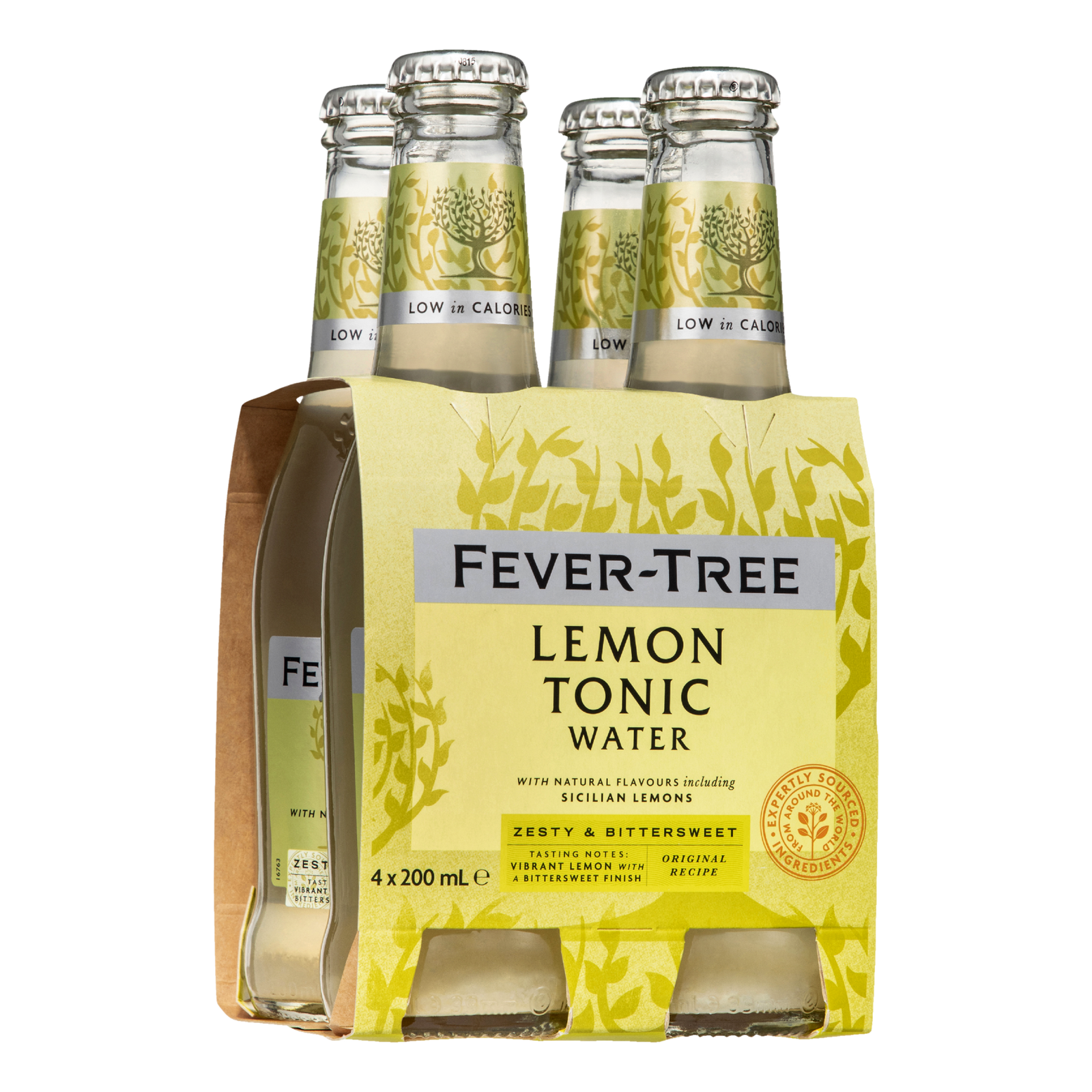 Fever Tree Sicilian Lemon Tonic Water 200ml Bottle 4 Pack
