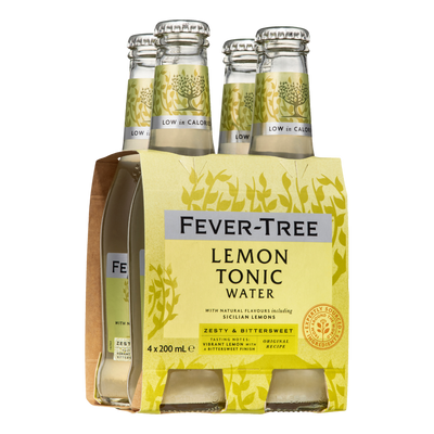 Fever Tree Sicilian Lemon Tonic Water 200ml Bottle 4 Pack