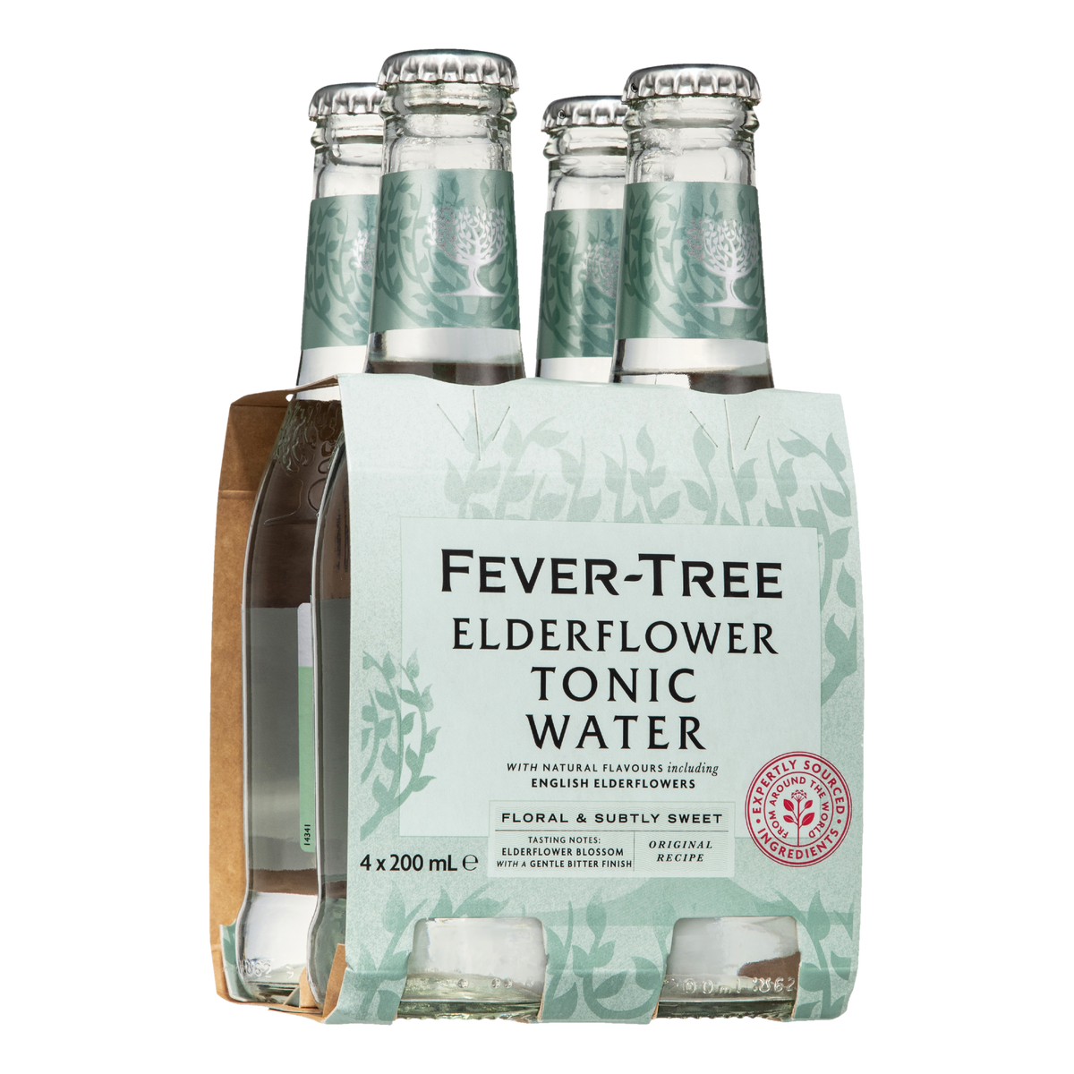 Fever Tree Elderflower Tonic Water 200ml Bottle 4 Pack