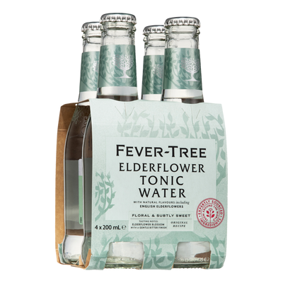 Fever Tree Elderflower Tonic Water 200ml Bottle 4 Pack