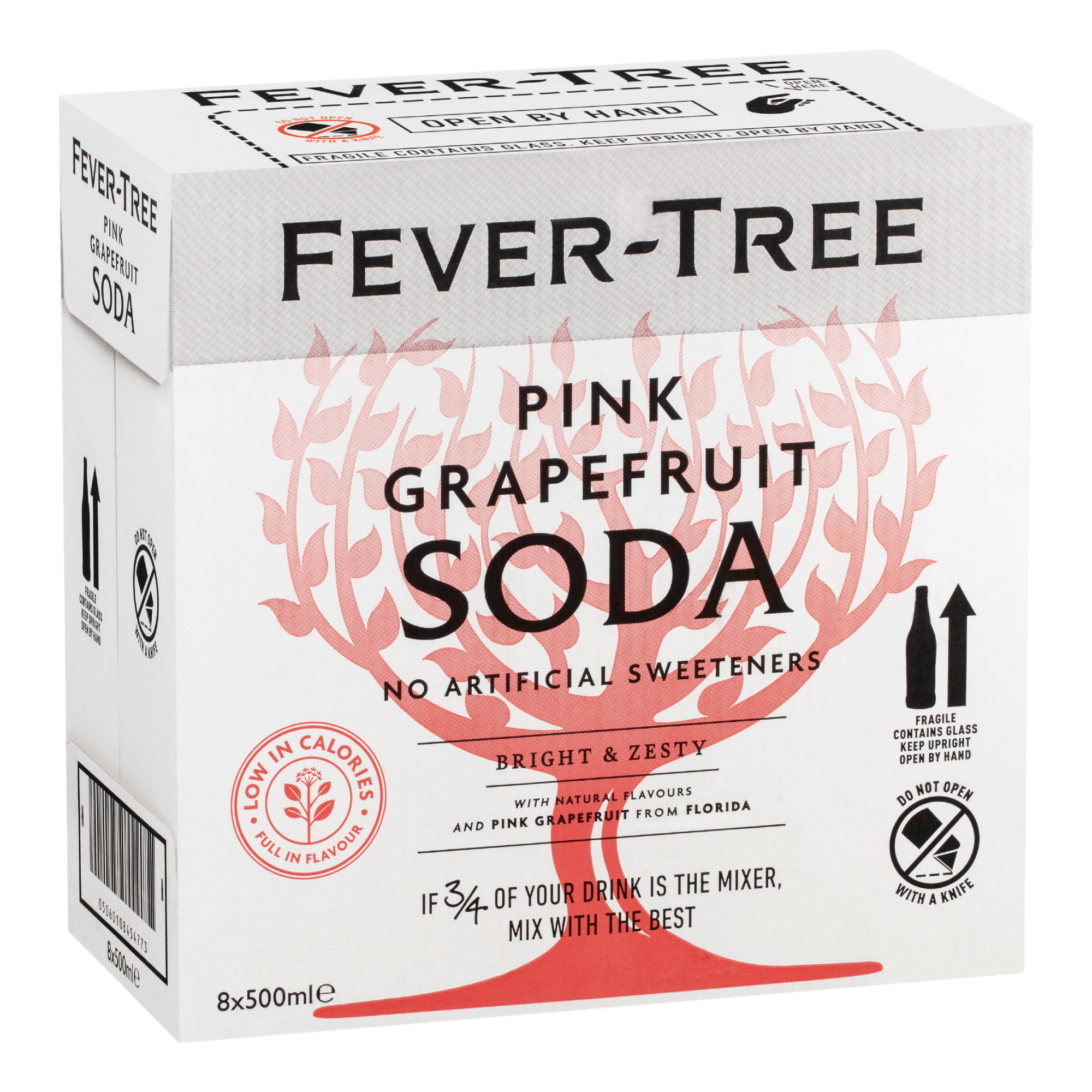 Fever Tree Pink Grapefruit Soda 500ml Bottle Case of 8