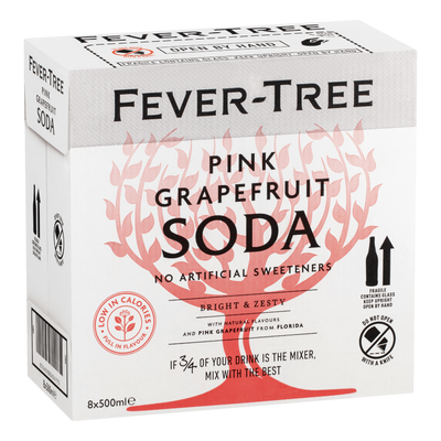 Fever Tree Pink Grapefruit Soda 500ml Bottle Case of 8