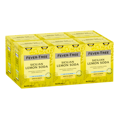 Fever Tree Sicilian Lemon Soda Water 250ml Can Case of 24