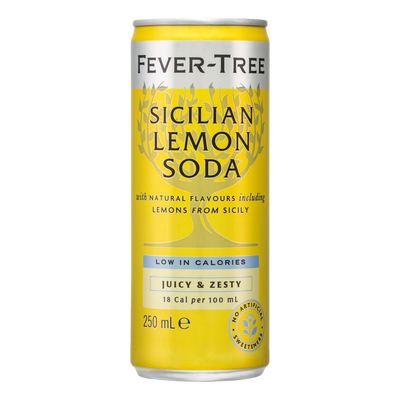 Fever Tree Sicilian Lemon Soda Water 250ml Can Case of 24