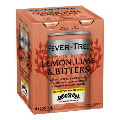 Fever Tree Lemon Lime & Bitters 250ml Can 4 Pack