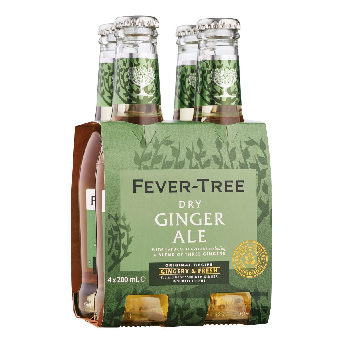 Fever Tree Premium Dry Ginger Ale 200ml Bottle 4 Pack