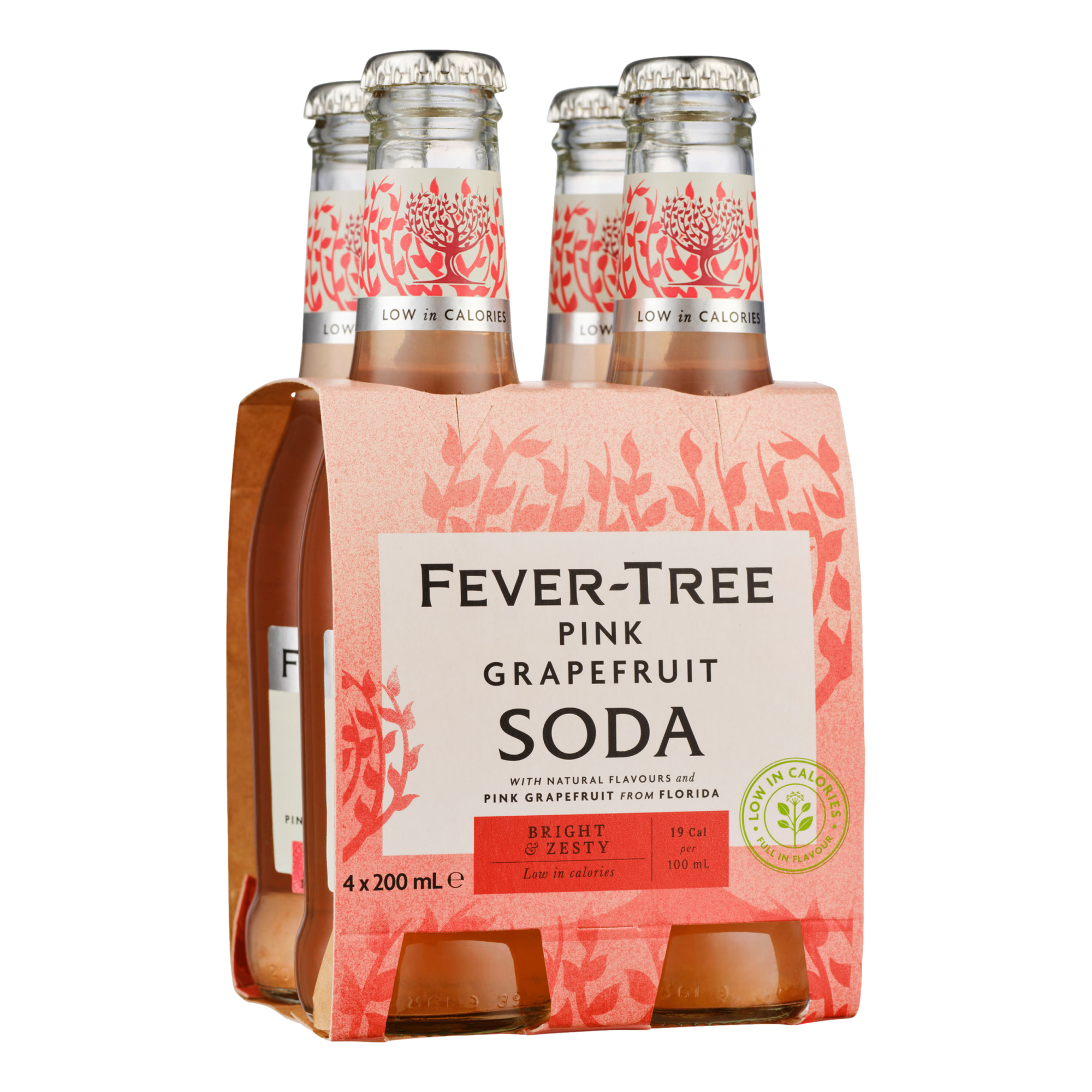 Fever Tree Pink Grapefruit Soda 200ml Bottle 4 Pack