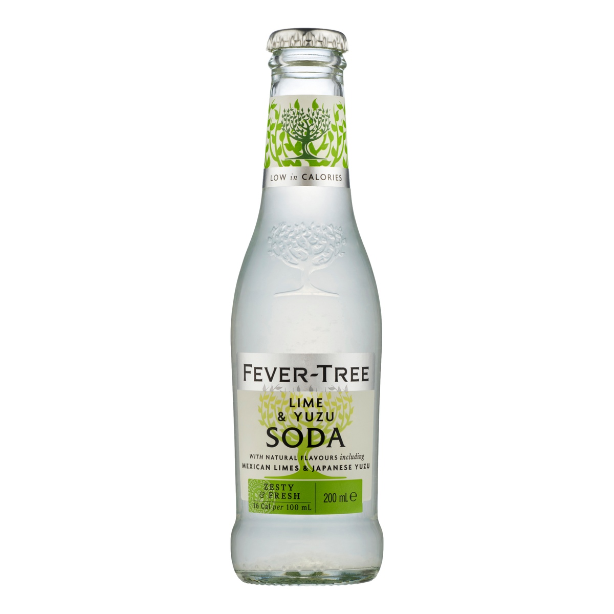 Fever Tree Lime & Yuzu Soda 200ml Bottle 4 Pack