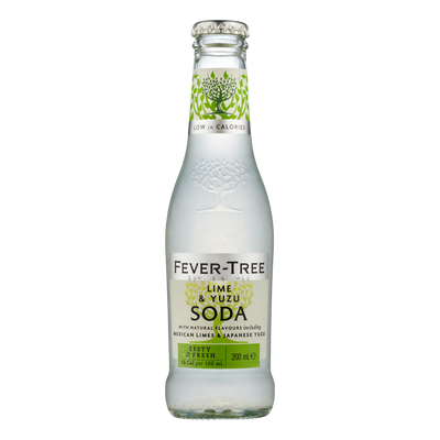 Fever Tree Lime & Yuzu Soda 200ml Bottle 4 Pack