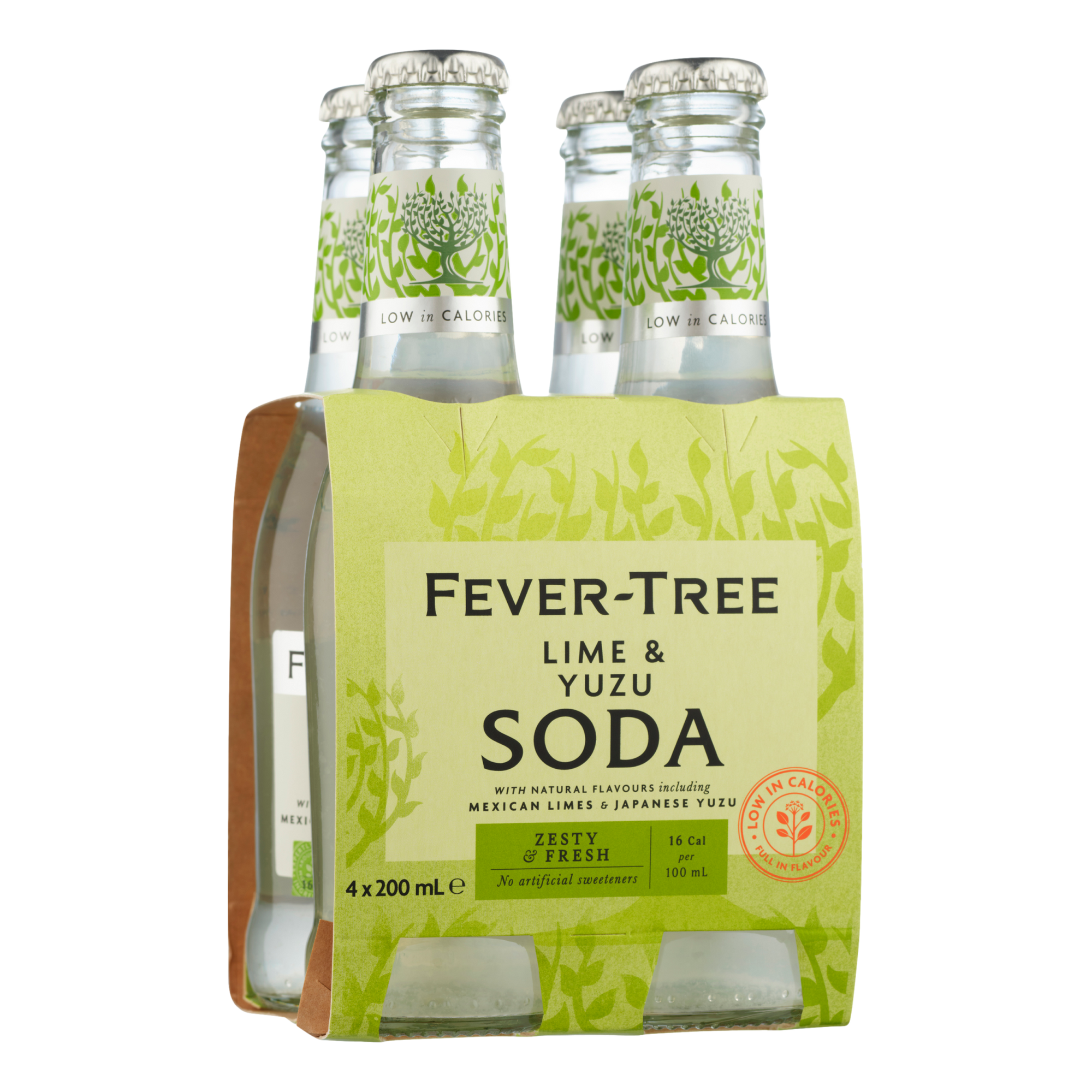 Fever Tree Lime & Yuzu Soda 200ml Bottle 4 Pack
