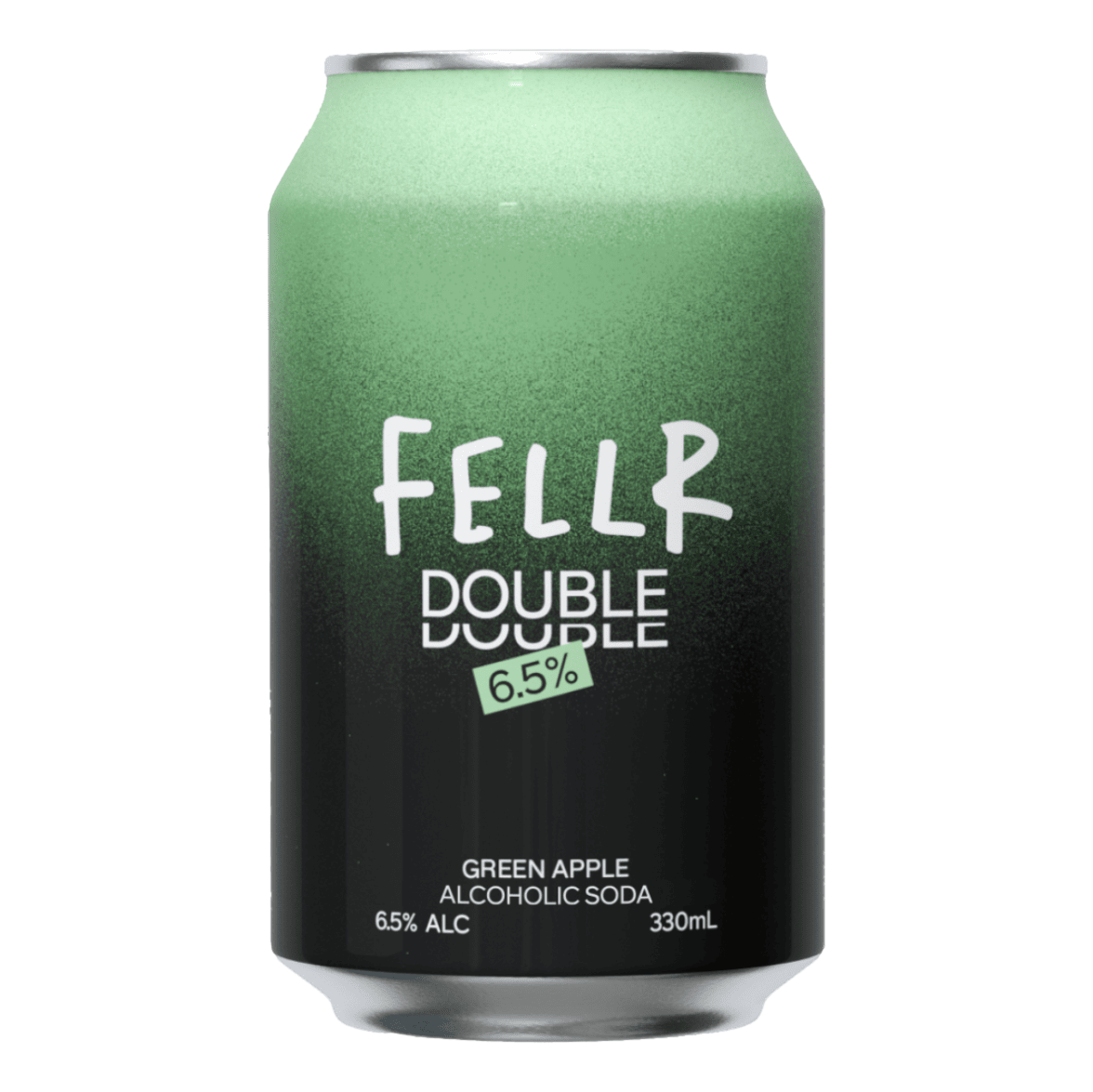 Fellr DOUBLE Seltzer Green Apple 6% 330ml Can 4 Pack