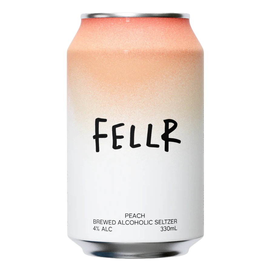 Fellr Peach Seltzer 4% 330ml Can 4 Pack