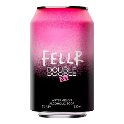 Fellr DOUBLE Seltzer Watermelon 6% 330ml Can 4 Pack