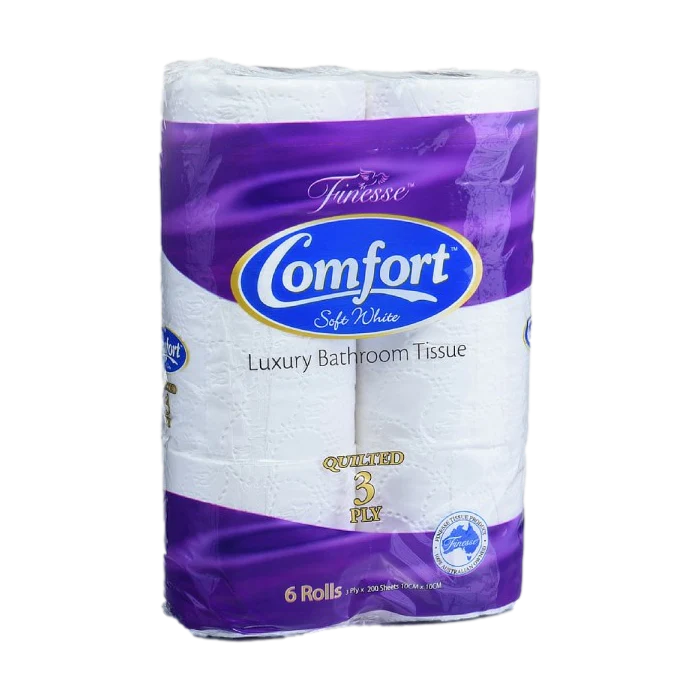 Finesse Comfort Toilet Paper Quilted 3 Ply 6 Pack Case of 12