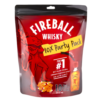 Fireball Cinnamon Whisky Liqueur Mini 50ml - 10 Pack