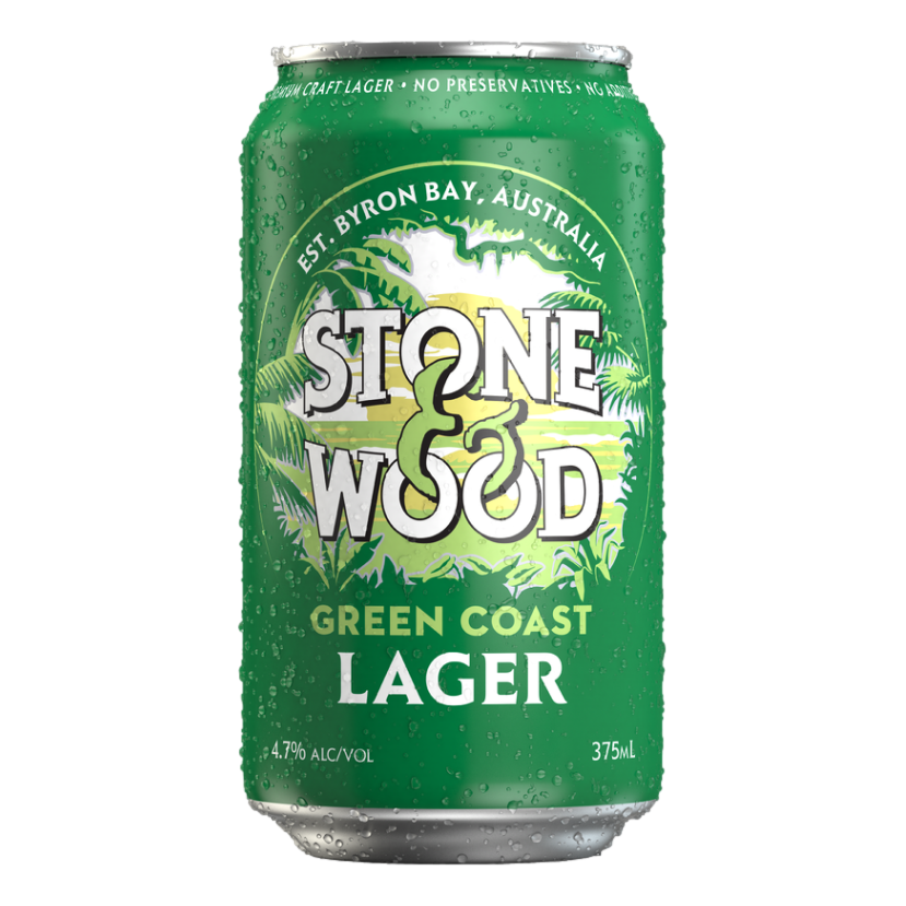 Stone & Wood Green Coast Lager 375ml Can 4 Pack